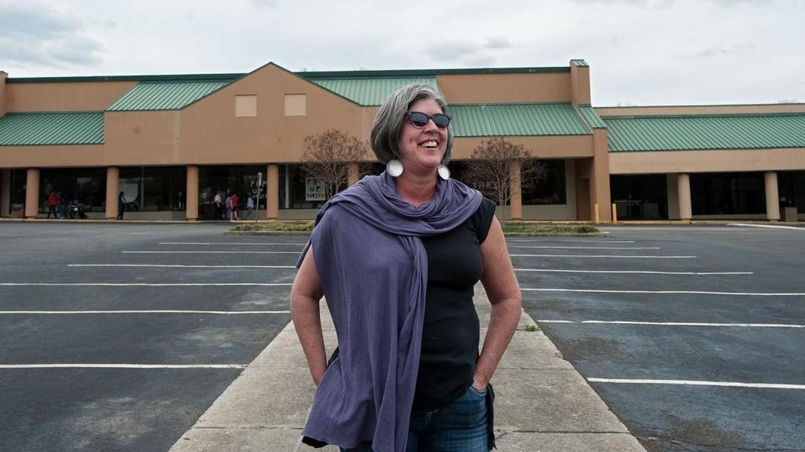 Ann May Woodward, executive director of The Scrap Exchange, is photographed in Lakewood Shopping Center in March 2016. The Scrap Exchange plans to purchase 10 acres of the Shoppes at Lakewood center to establish a Reuse Arts District.