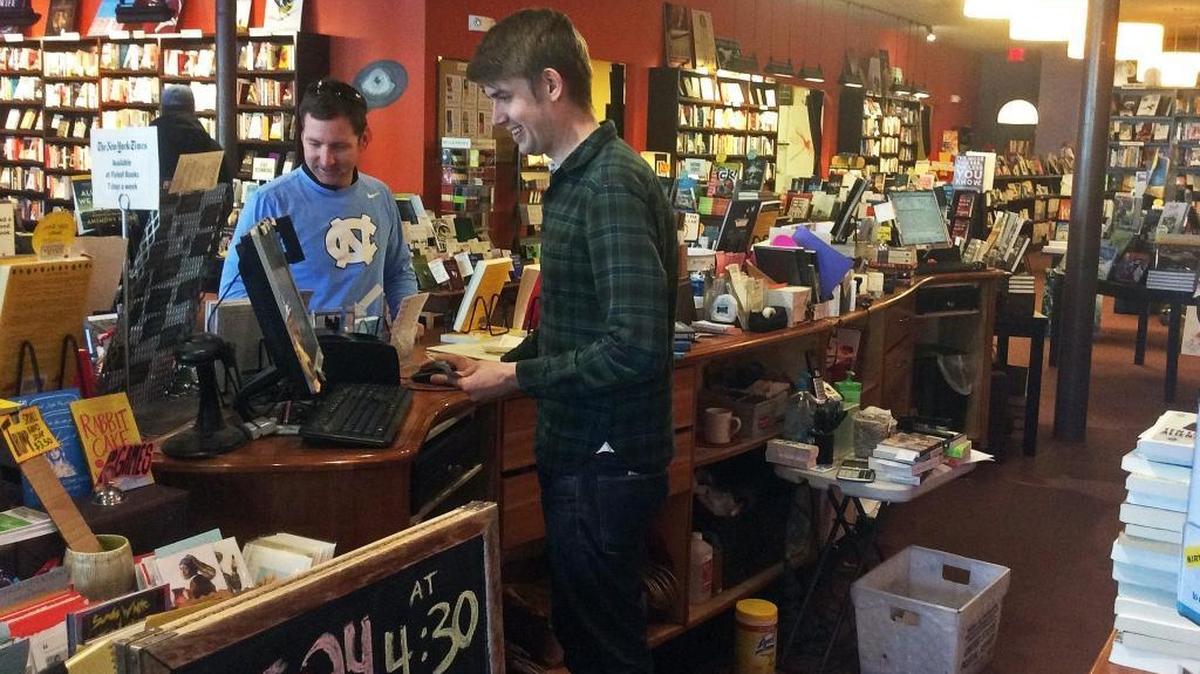 The Guardian newspaper has picked Chapel Hill the first place in a series about the best towns and small cities in the United States. Flyleaf Books is one of the landmarks mentioned in the article. In this file photo, Flyleaf Books manager Travis Smith rings up books while chatting with a customer at the Chapel Hill store..