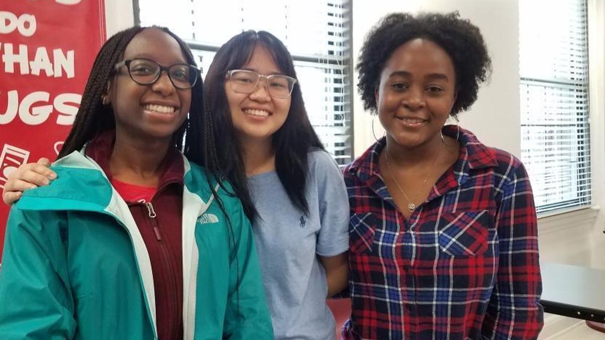 Simone Allen, Colyn Martin and Akanke Mason-Hogans, all 16, are in Rise to Run, a progressive political organization.
