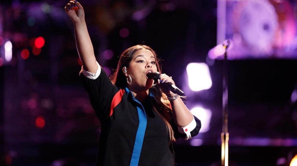 Brooke Simpson in the playoff rounds of “The Voice” on NBC.