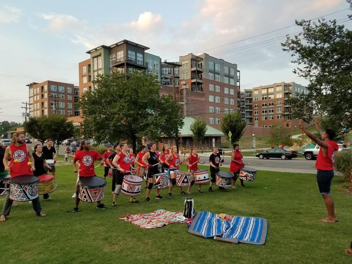 Batala Durham’s drum rehearsals at Durham Central Park last summer drew complaints. The city council amended its noise ordinance so Batala and other musical performances can play in the evening.