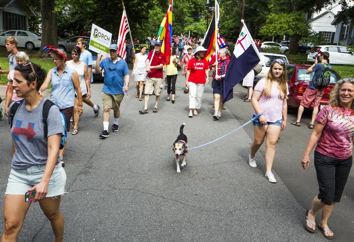 The Watts-Hillandale neighborhood holds an annual Fourth of July Parade in 2017. The annual neighborhood parade has been held for decades.