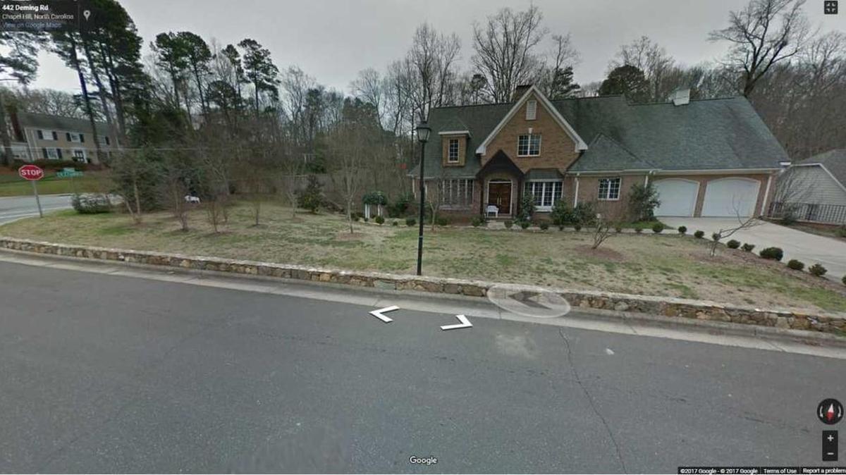 Pictured is the 442 Deming Road home in Chapel Hill where two bodies — a mother and her son — were found Thursday.