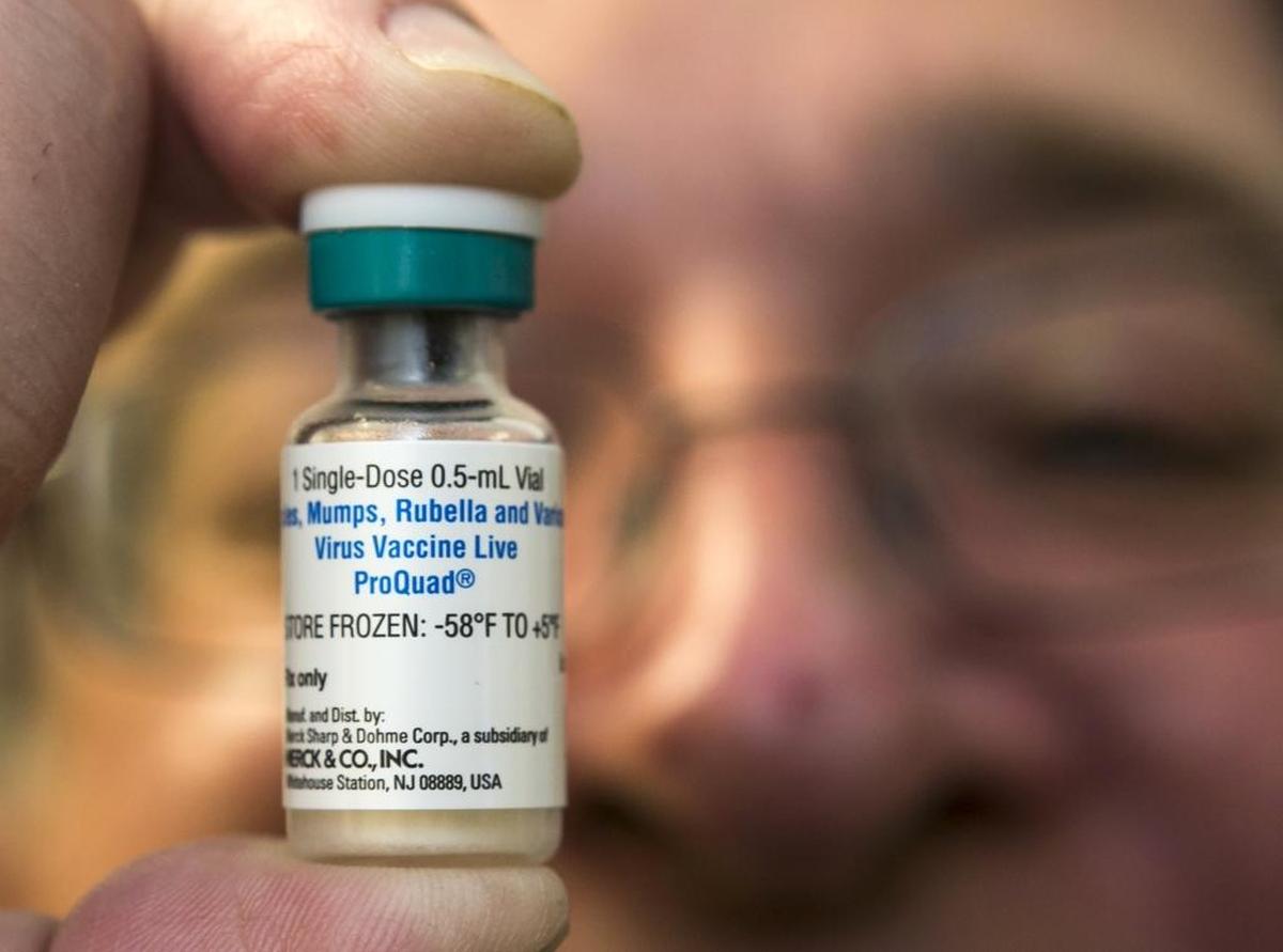 The measles, mumps and rubella vaccine is the best defense against measles.
