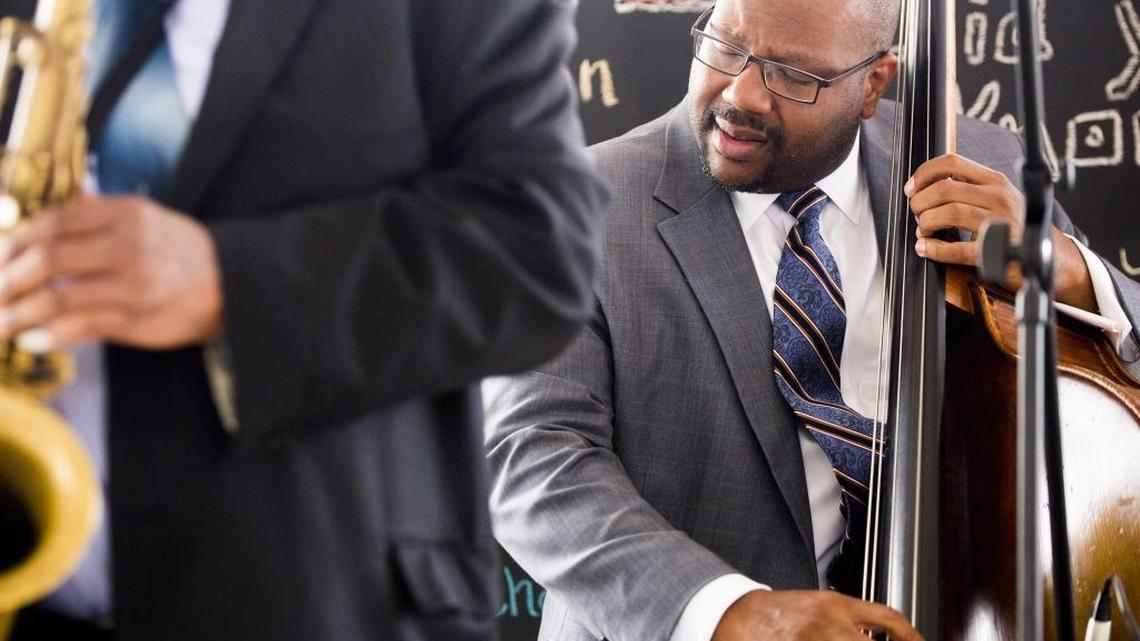 John Brown performs at the opening reception for a new exhibit about jazz at the Museum of Durham History in this April 27, 2017, photo in Durham, NC. The exhibition opening kicked off this year's Art of Cool Fest featuring soul, jazz and hip-hop artists.