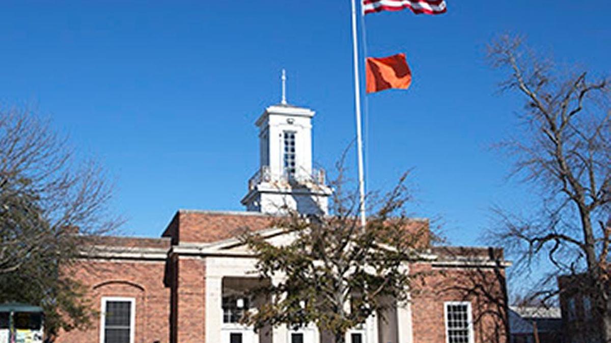 Chapel Hill is flying the orange flag at Peace and Justice Plaza to show its support for efforts to end gun violence.