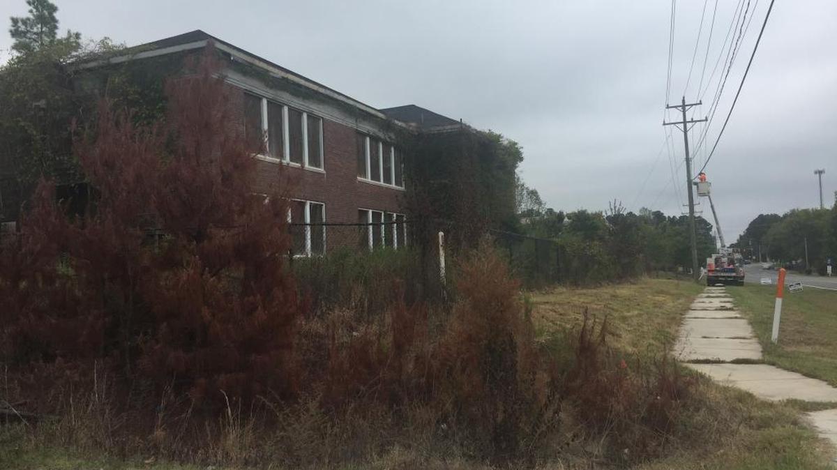 This is a photo of the old Lowe’s Grove School near the South Regional Library Branch. The building is near the site proposed for the CASA teacher housing project.