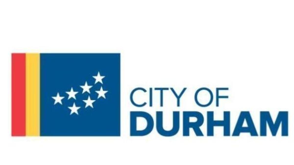 The new logo for the City of Durham drops the “City of Medicine” tagline and 1869 founding year. It also changes the font slightly and makes it blue, not black. There are horizontal and vertical versions of it.
