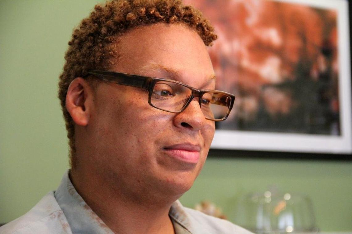 It takes Justin Clapp, in this before photo, nearly two hours to turn himself into drag queen Vivica C. Coxx.