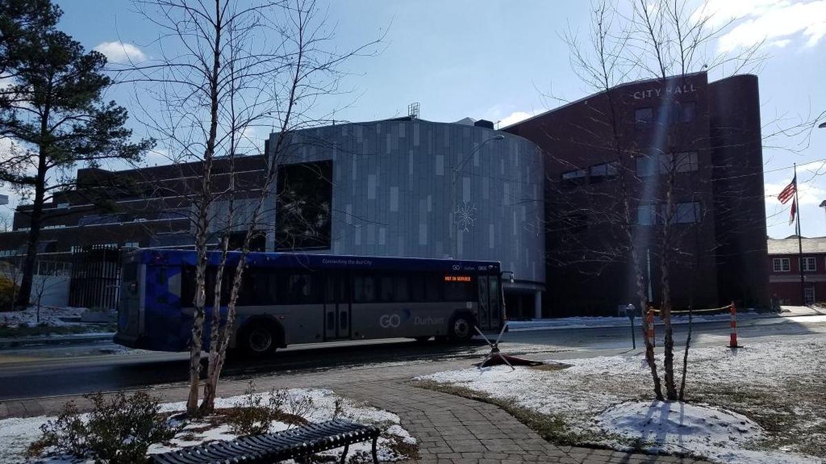 GoDurham transit service ends at 8:30 p.m. Thursday, Jan. 4 because of the inclement weather and icy road conditions.