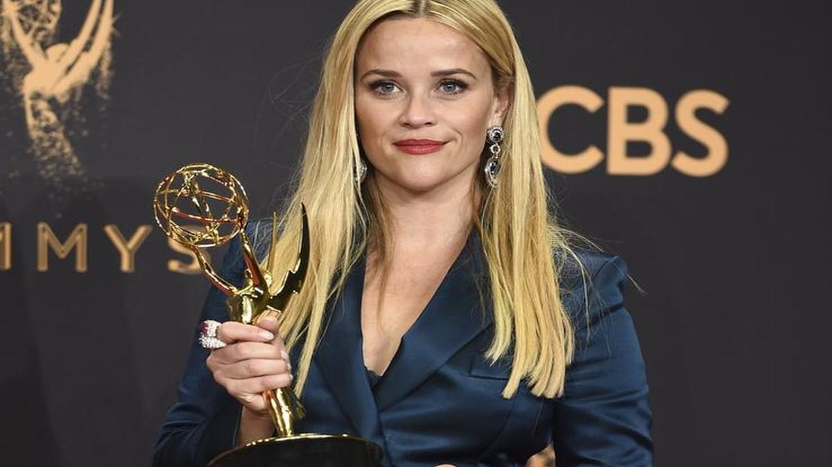 Reese Witherspoon poses in the press room with the award for outstanding limited series for “Big Little Lies” at the 69th Primetime Emmy Awards on Sunday, Sept. 17, 2017, at the Microsoft Theater in Los Angeles. Her blog highlighted several Durham attractions this month.