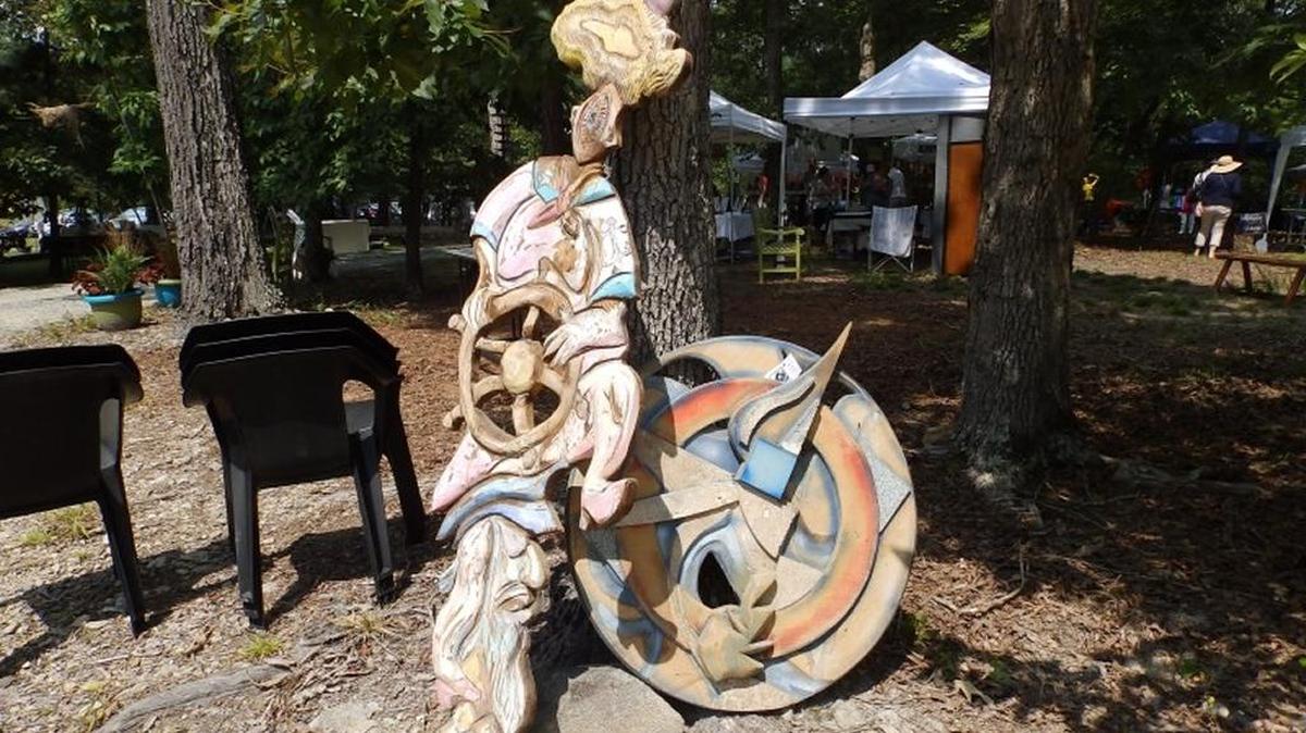Sculptures of many media and forms will dot the landscape on a 17-acre horse farm at the Come Out and Play Sculpture Show in Pittsboro on Saturday and Sunday, Aug. 26-27, from noon until dark.
