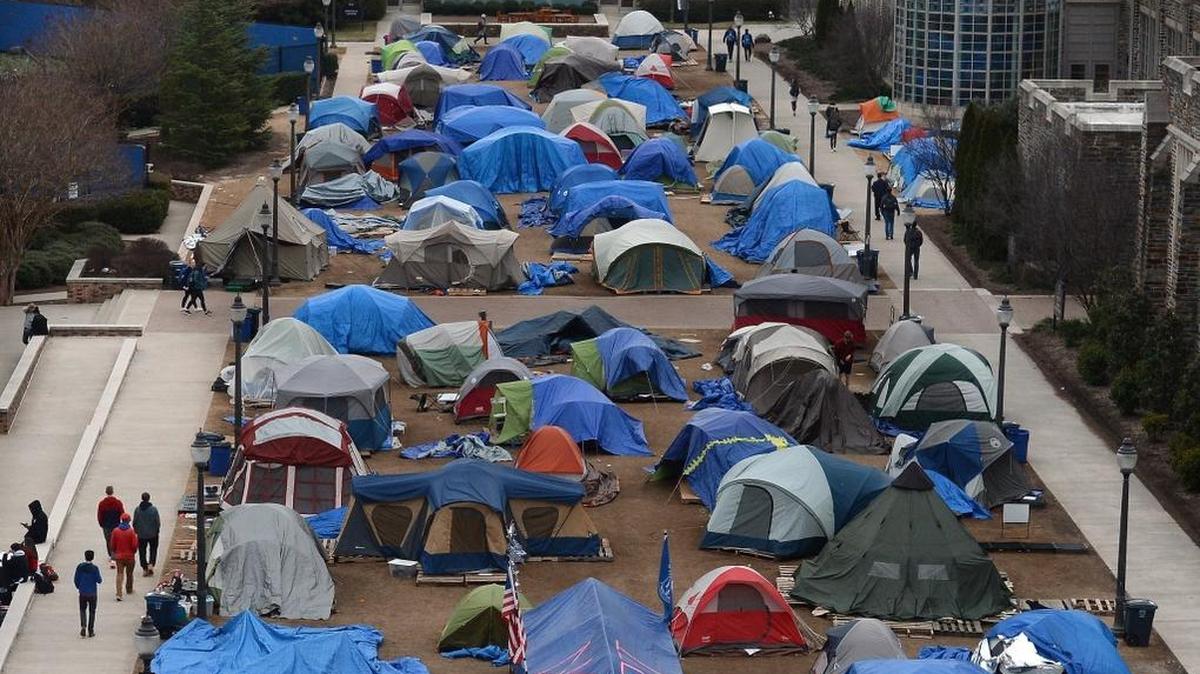 Students who lost their place in line argue that the Krzyzewskiville line policy is unfair to deep sleepers and the hard-of-hearing.