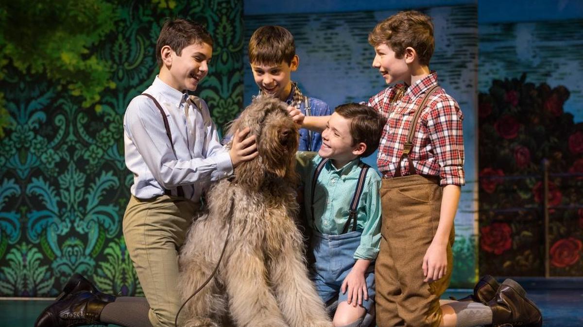 Ben Krieger, Sammy, Colin Wheeler, Tyler Patrick Hennessy and Finn Faulconer in “Finding Neverland.”