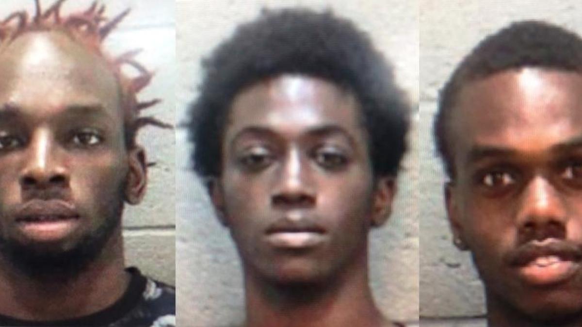 Pictured, from left, are Jamal Shamsuddeen, Mustafa Magwood and Aquan Pitts who were arrested and charged in a deadly Friday night drive-by shooting.