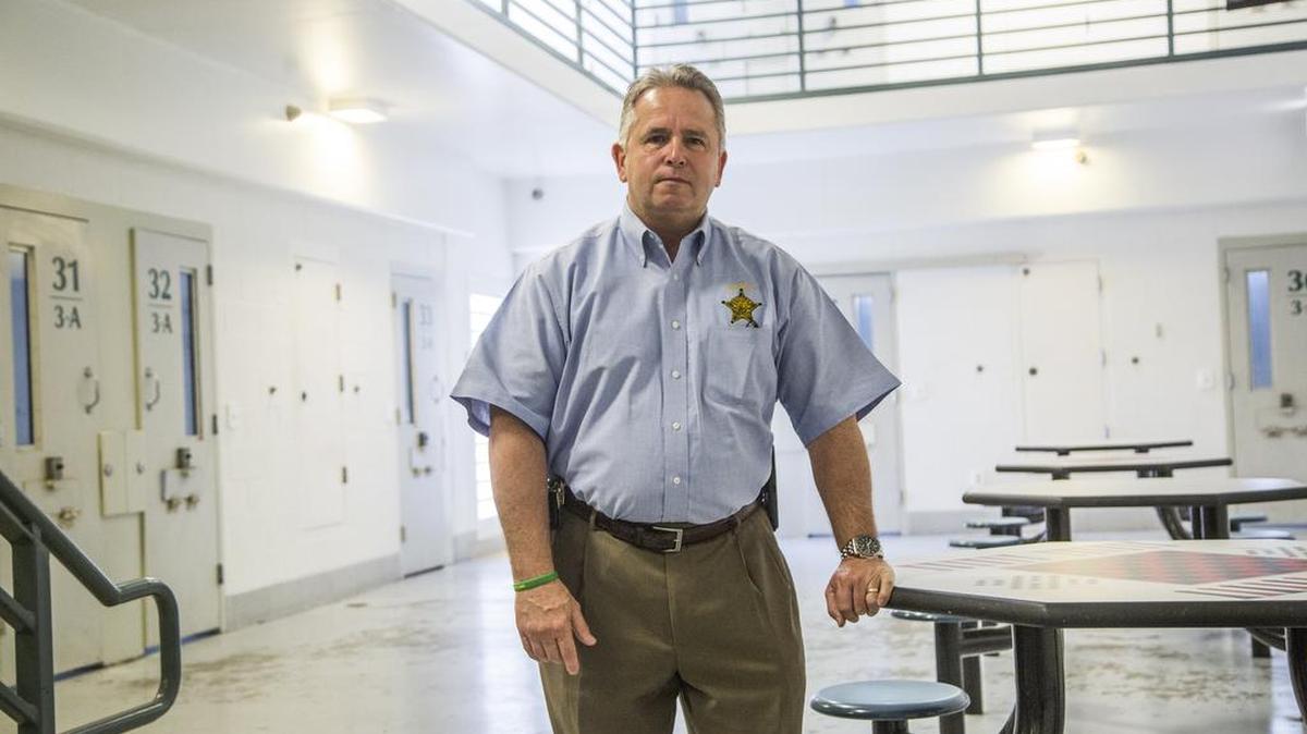 Durham County Sheriff Michael Andrews is pictured at the Durham County Detention Facility in this April 2017 file photo.