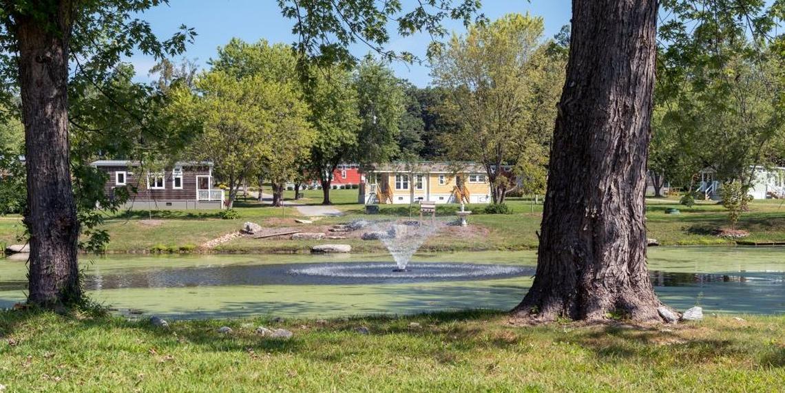 The Village of Wildflowers in Flat Rock, N.C. – a community of tiny homes on trailers – replaced a former mobile home park after developers got an exemption from the N.C. Building Code Council.