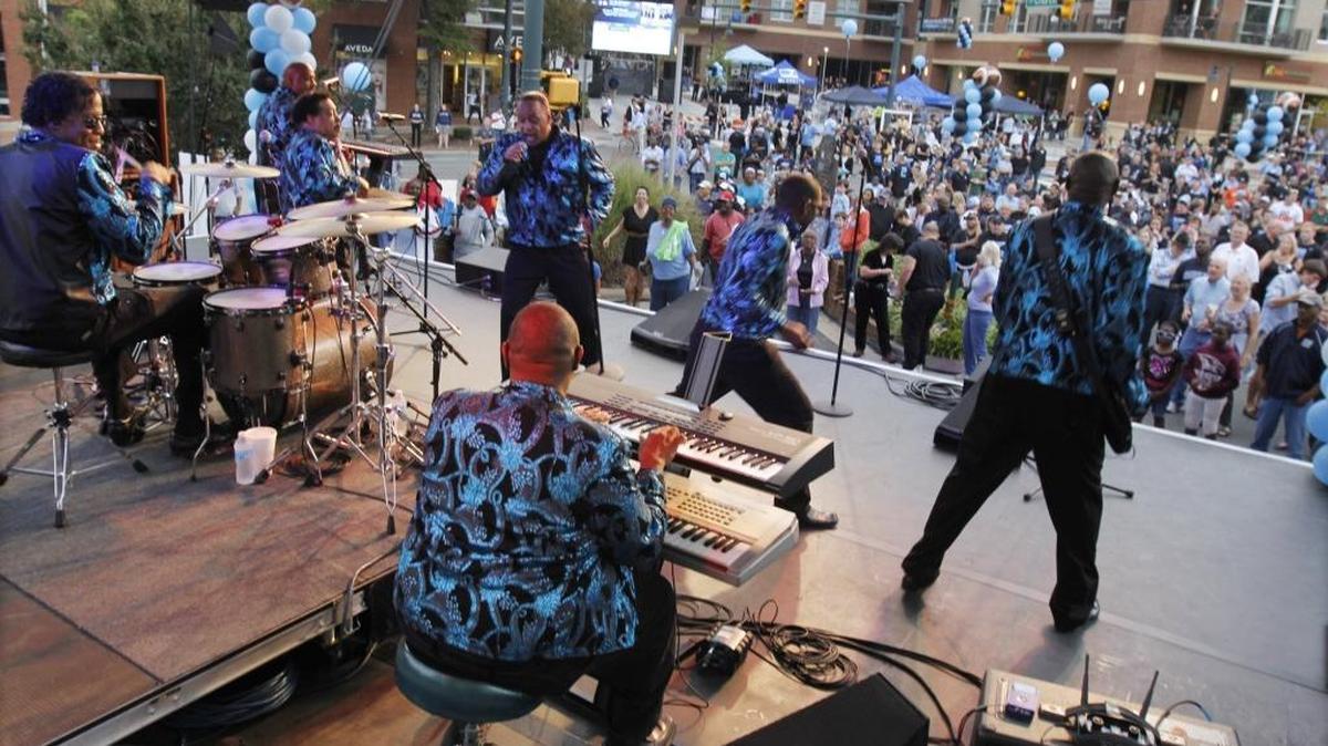 See Liquid Pleasure, shown here at a Tar Heel Downtown festival in Chapel Hill, on Saturday, July 1 at Optimist Hall.