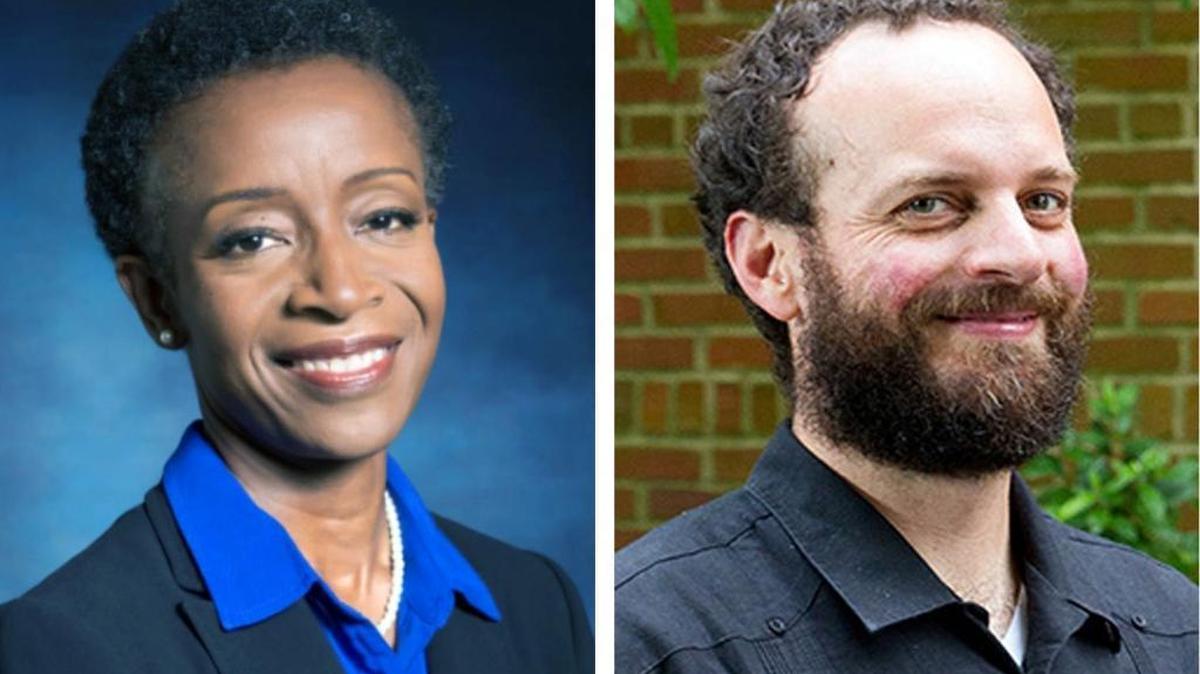 Carrboro Town Council members Barbara Foushee and Sammy Slade