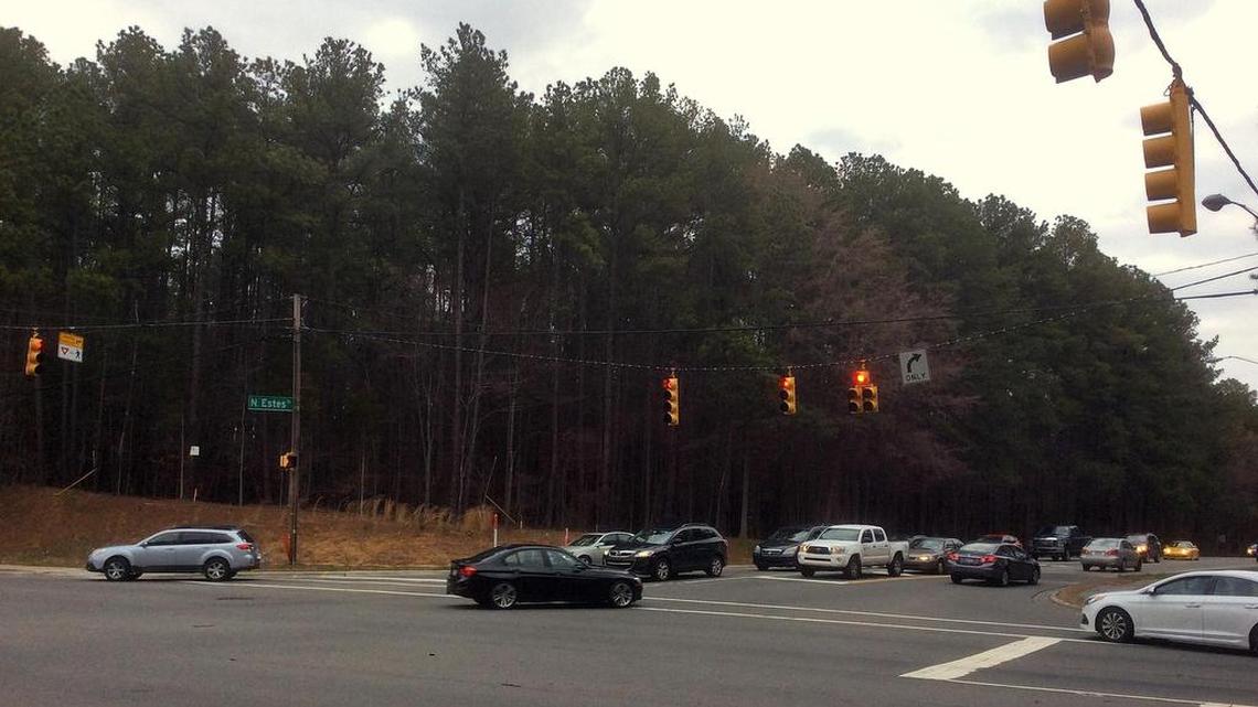 Property owner Kathryn Butler wants to harvest most of this 14.7-acre tree farm at the corner of Estes Drive and Martin Luther King Jr. Boulevard. Her forestry consultant says a lot of the trees are damaged and should have been harvested many years ago.