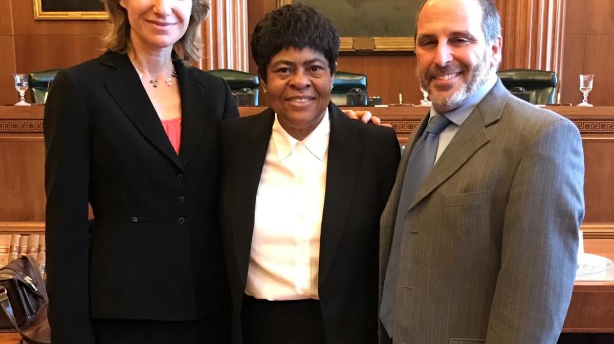 UNC Center for Civil Rights attorneys Elizabeth Haddix, left, and Mark Dorosin, right, are representing Virginia Ingram, an heir of one of the people forcibly sterilized in the state’s eugenics program.