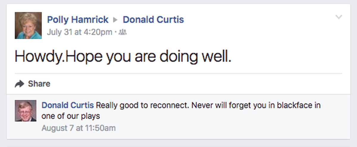 Screen shot from Donald Curtis’ Facebook page.
