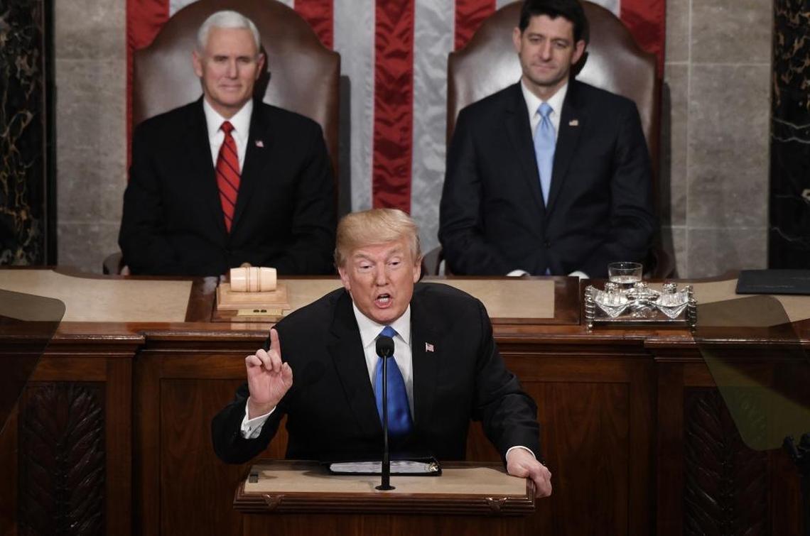 President Donald Trump offered very little information about a $1.5 trillion infrastructure plan in his first State of the Union address to Congress on Tuesday, Jan. 30, 2018, in Washington, D.C.