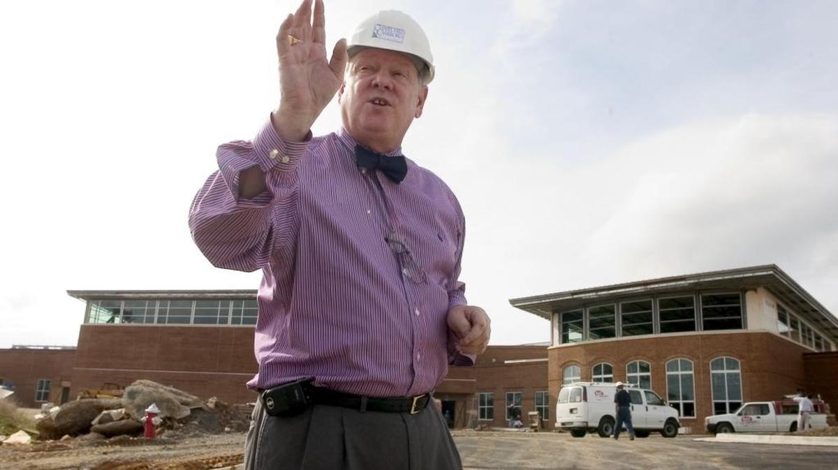 Steve Scroggs, interim principal at Chapel Hill High School, sent an apology for the tone of a recent newsletter. In this 2006 photo, Scroggs, then the Chapel Hill-Carrboro City Schools assistant superintendent for support services, gives the CHCCS Board of Education a tour of the then-new Carrboro High School.