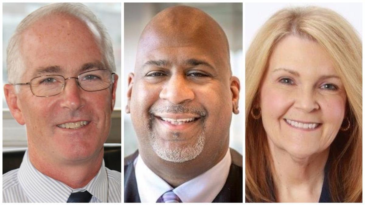 Wake County manager finalists, from left, Barry Burton, David Ellis and Bonnie Hammersley.