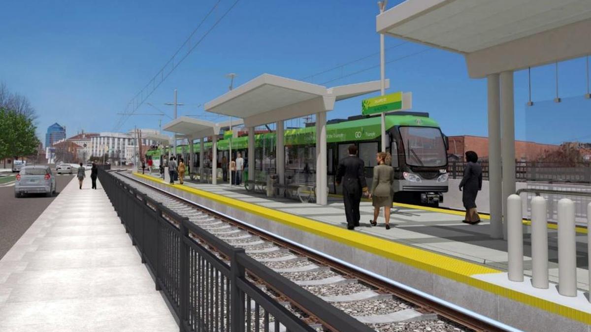 GoTriangle officials are still studying the possibility of adding a 19th station to the Durham-Orange light-rail line. The proposed station would be at the Durham Performing Arts Center on Pettigrew Street in downtown Durham.