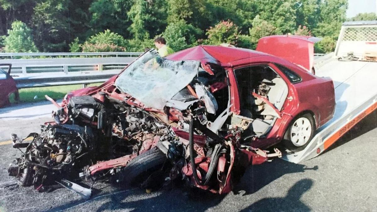A fatal collision two years ago has renewed efforts to curb underage drinking. This is one of two vehicles involved in the collision, in which a former UNC student drove drunk the wrong way down Interstate 85, striking another car and killing three people and injuring a fourth.