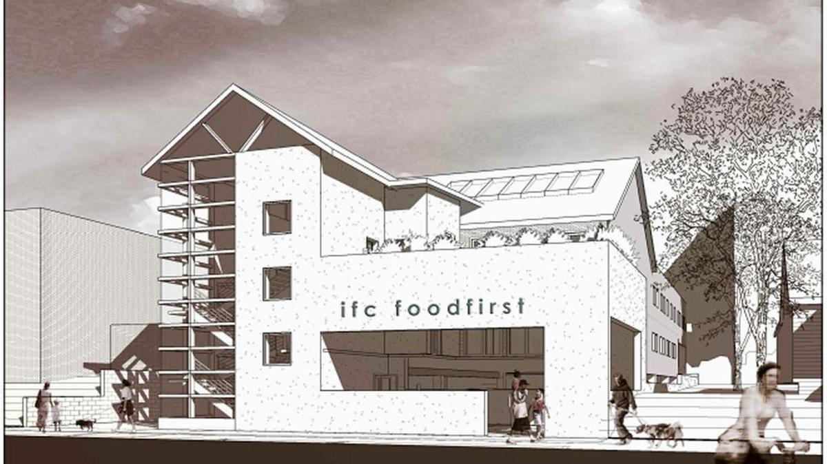 The proposed Food First building on West Main Street would have an interior courtyard where people could gather, keeping groups from milling on the streets, says John Dorward, interim co-director of the Inter-Faith Council for Social Service.