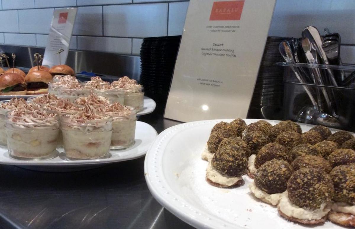 Small bites were on display Tuesday at the new Babalu Tapas and Tacos restaurant in Eastgate Crossing, located in Chapel Hill’s new Blue Hill District. Babalu will hold its grand opening Monday, Aug. 28, and already has ties to local nonprofits that will benefit from the restaurant’s charity promotions.