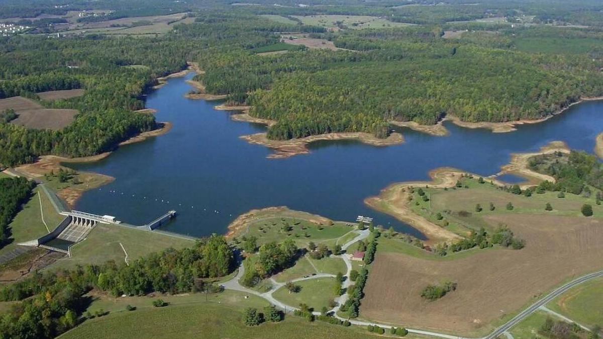Cane Creek Reservoir, shown in an OWASA photo, is one of two reservoirs that provides drinking water to Chapel Hill and Carrboro. The other is University Lake.