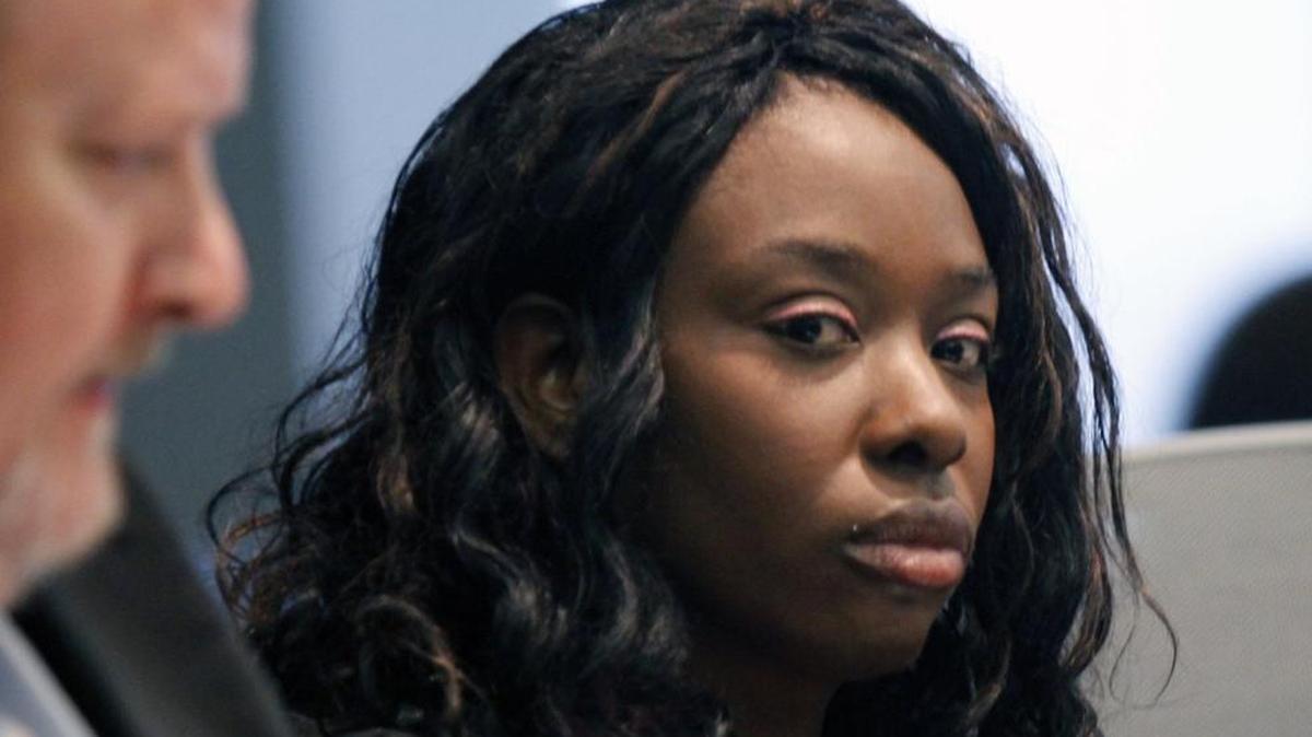 Crystal Mangum, right, in court on Friday, November 15, 2013 in Durham County Superior Court as evidence are presented during in a trial in which she was convicted of second-degree murder. On Tuesday, Mangum filed a complaint for malicious prosecution.