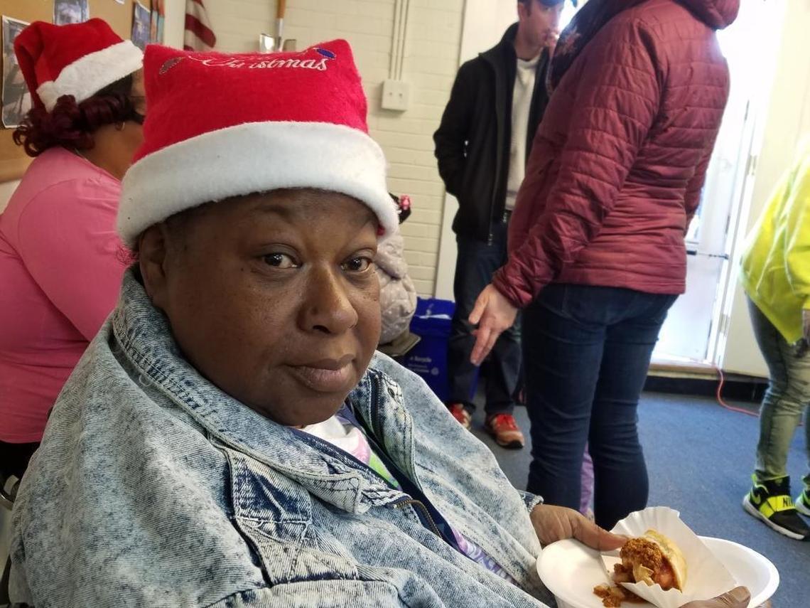 Martha Platts-Anderson sitting in a Southside neighborhood community center at kids march to stop violence on Saturday, Dec. 16, 2017.