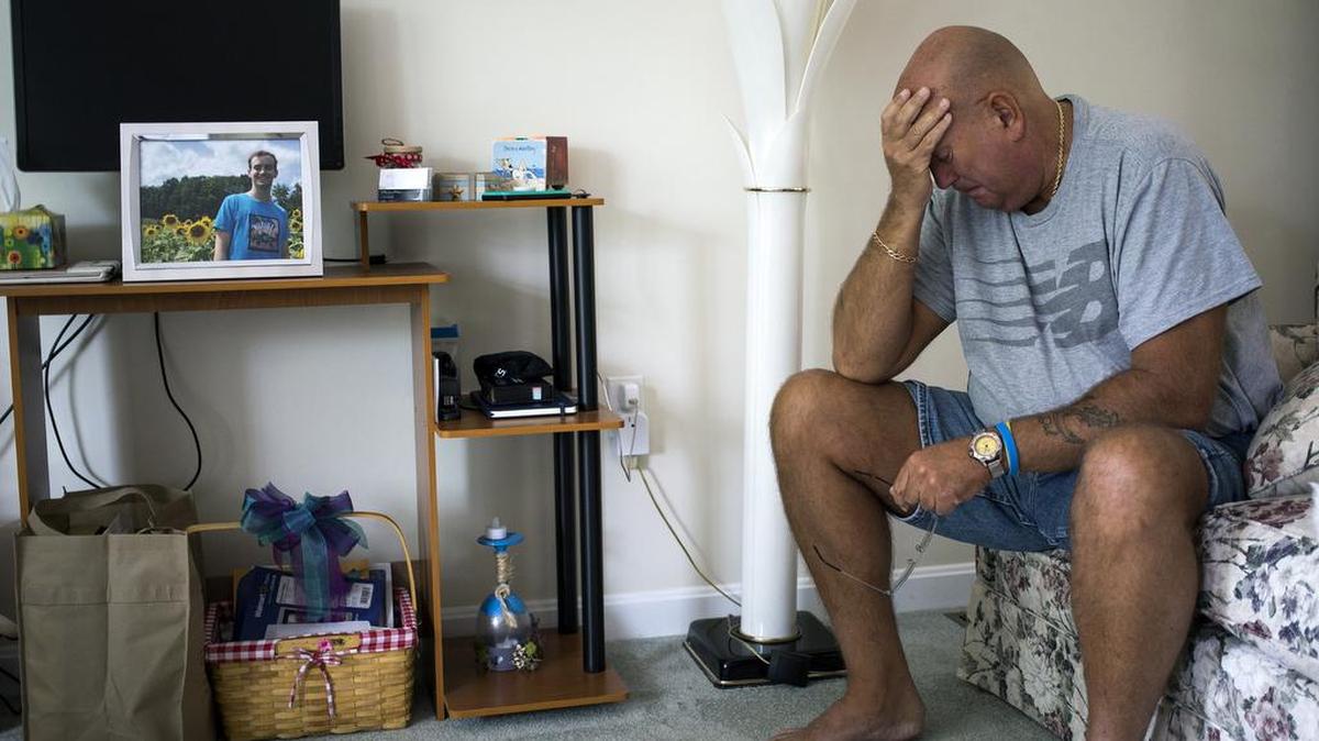 Paul Dickey has a hard time when he looks over at his son Jason’s photograph in the living room of the his home in Boscawen, N.H. Jason, 19, took his life in a community college parking lot. Since then, his parents and loved ones have been struggling to grapple with his decision. The one thing that’s brought them some peace is thinking about how they can use Jason’s story to help others.