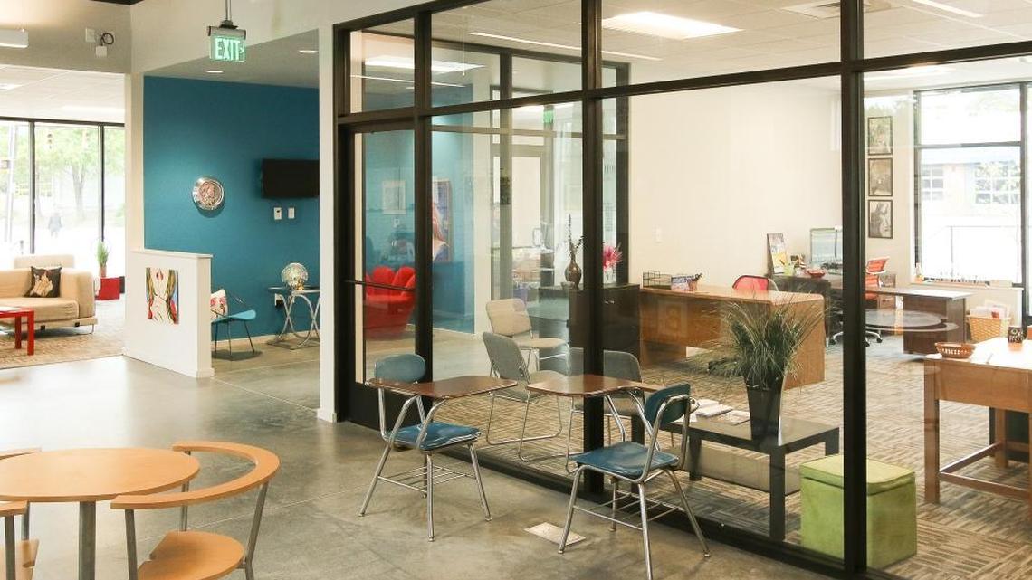 YouthWorx on Main, at 117 W. Main St. in Carrboro, features large and small conference rooms, a commons area and kitchen.