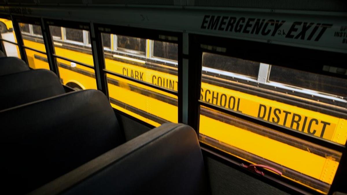 This Jan. 23, 2017 file photo show the inside view of a decommissioned Clark County School District bus in the Northwest Bus Yard in Las Vegas. More than a dozen states are trying to take steps to keep kids in school longer, from making kindergarten mandatory to raising the legal dropout age, but it’ not an easy sell.