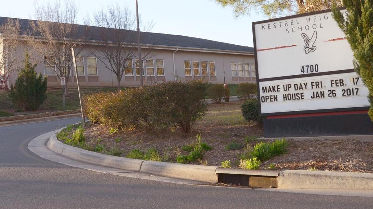 Pictured is the Kestrel Heights public charter school campus on South Alston Avenue.
