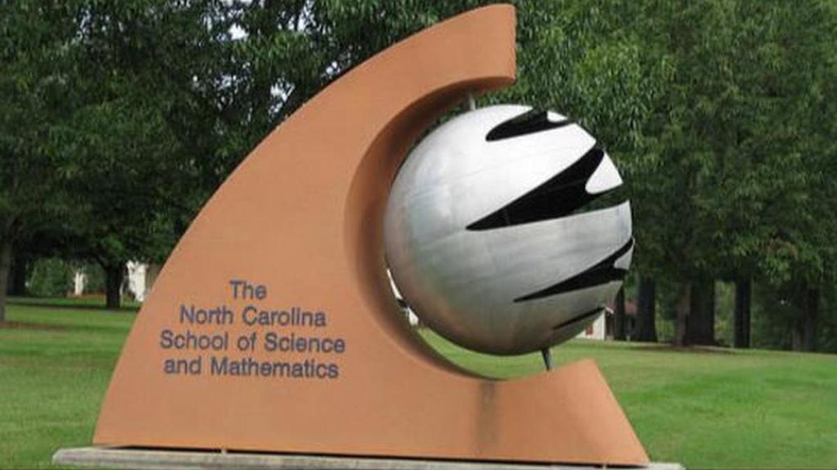 Artwork on the N.C. School of Science and Mathematics (NCSSM) campus.