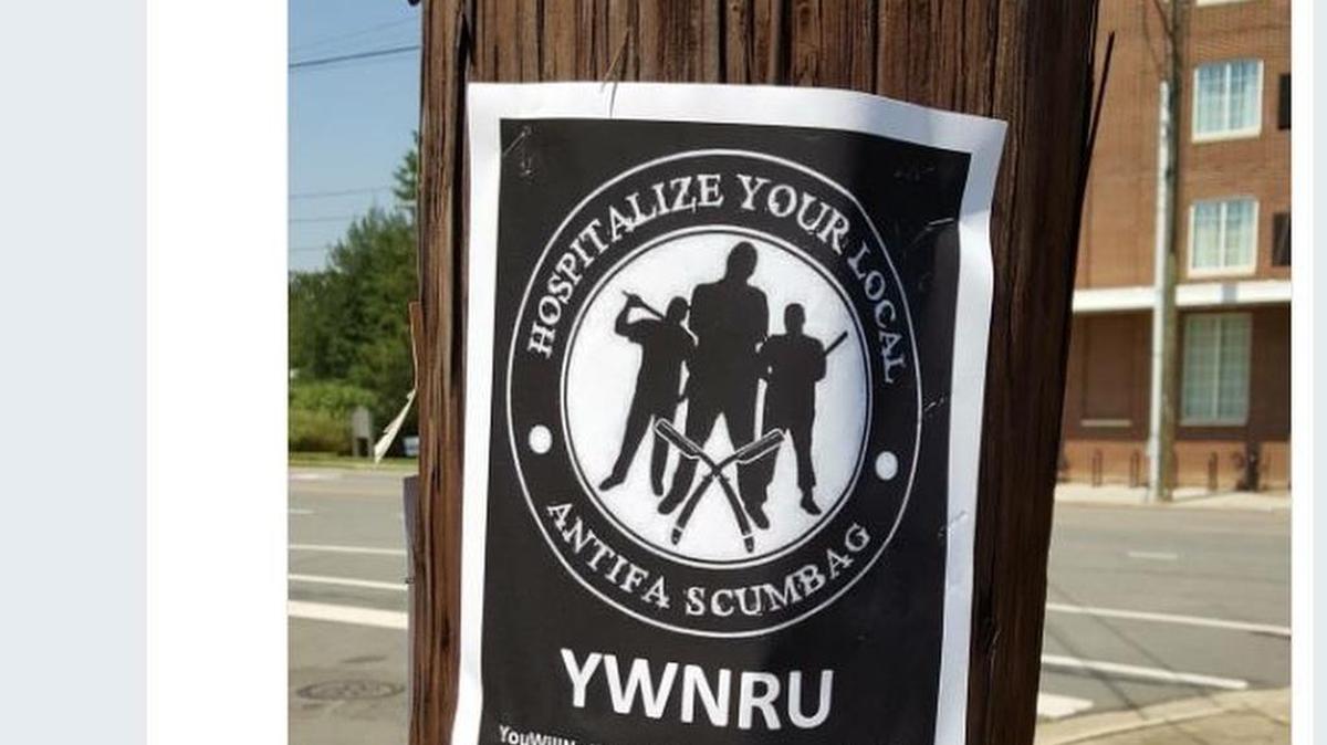 These signs advocating violence against anti-fascists have appeared in Durham and Chapel Hill.