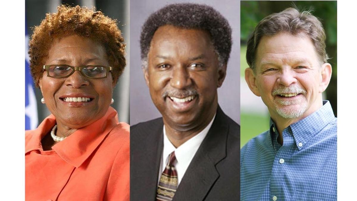 Left to right: Cora Cole-McFadden, Eddie Davis and Don Moffitt are leaving their Ward 1, Ward 2 and Ward 3 Durham City Council seats, respectively.