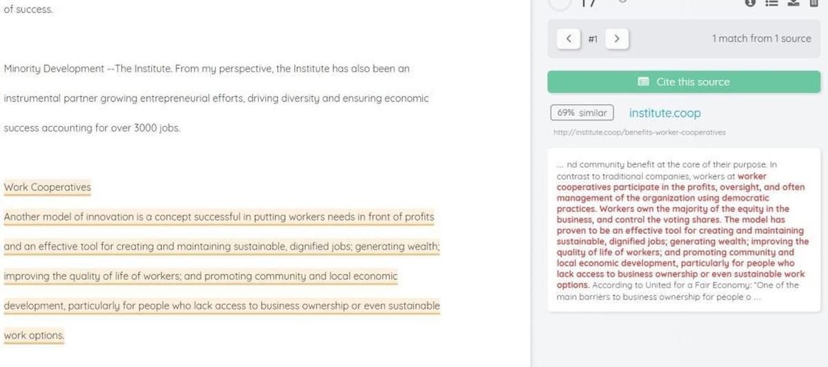 Durham mayoral candidate Farad Ali also appears to have similarly lifted language from the Democracy at Work Institute’s website’s work on worker cooperatives.