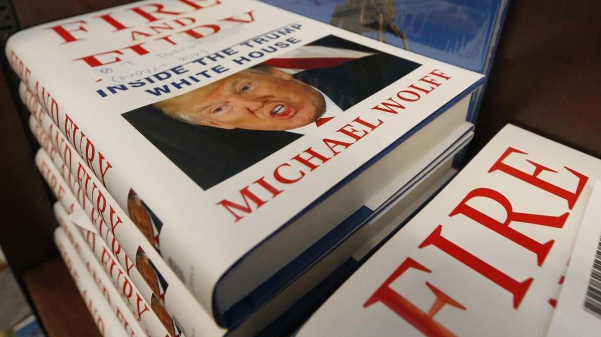 A stack of reserved “Fire and Fury” books by writer Michael Wolff sit on a shelf in a bookstore in Richmond, Va., Friday, Jan. 5, 2018. The new book on President Donald Trump is drawn from what he said was regular access to the West Wing and more than 200 interviews, including some three hours with Trump himself.