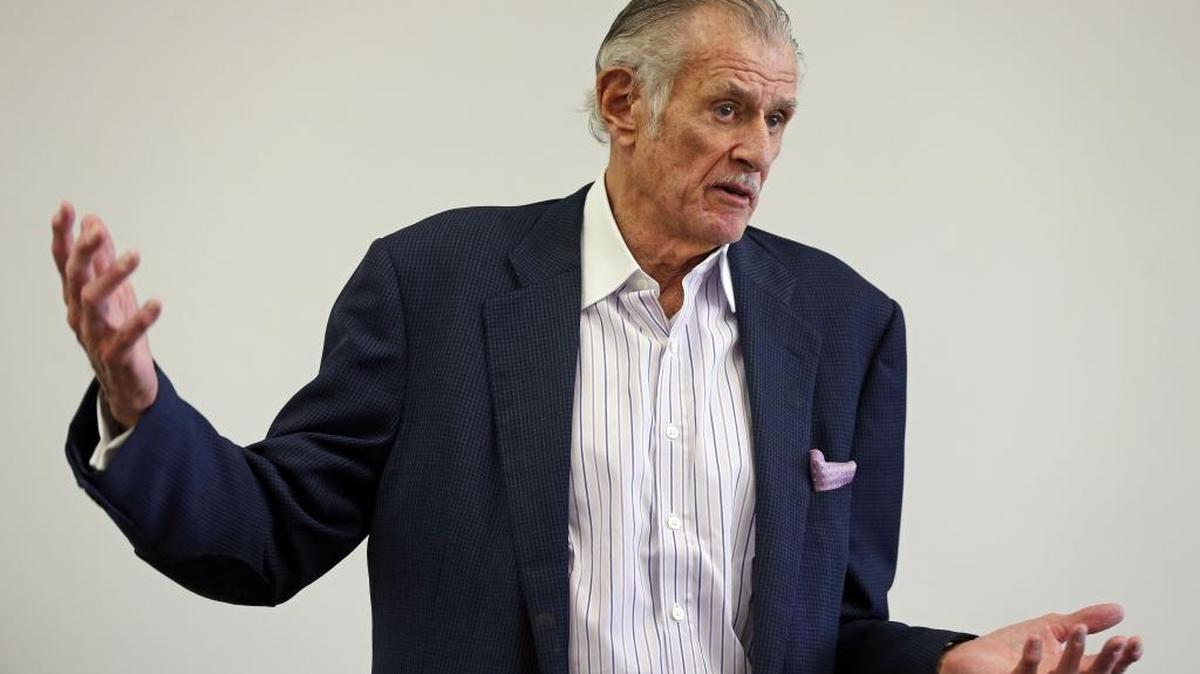 Sports writer Frank Deford speaking at Universitsy of Texas-Arlington in September 2012. In a 2010 piece for Sports Illustrated, Deford wrote: “Although . . . American schoolgirls grow up playing team games, those sports just don’t attract commensurate attention at any level.”