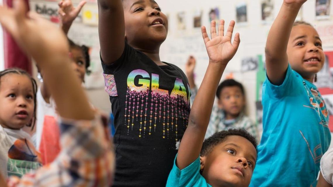 A pre-kindergarten class at Primary Colors in Durham on Friday, May 20, 2016.