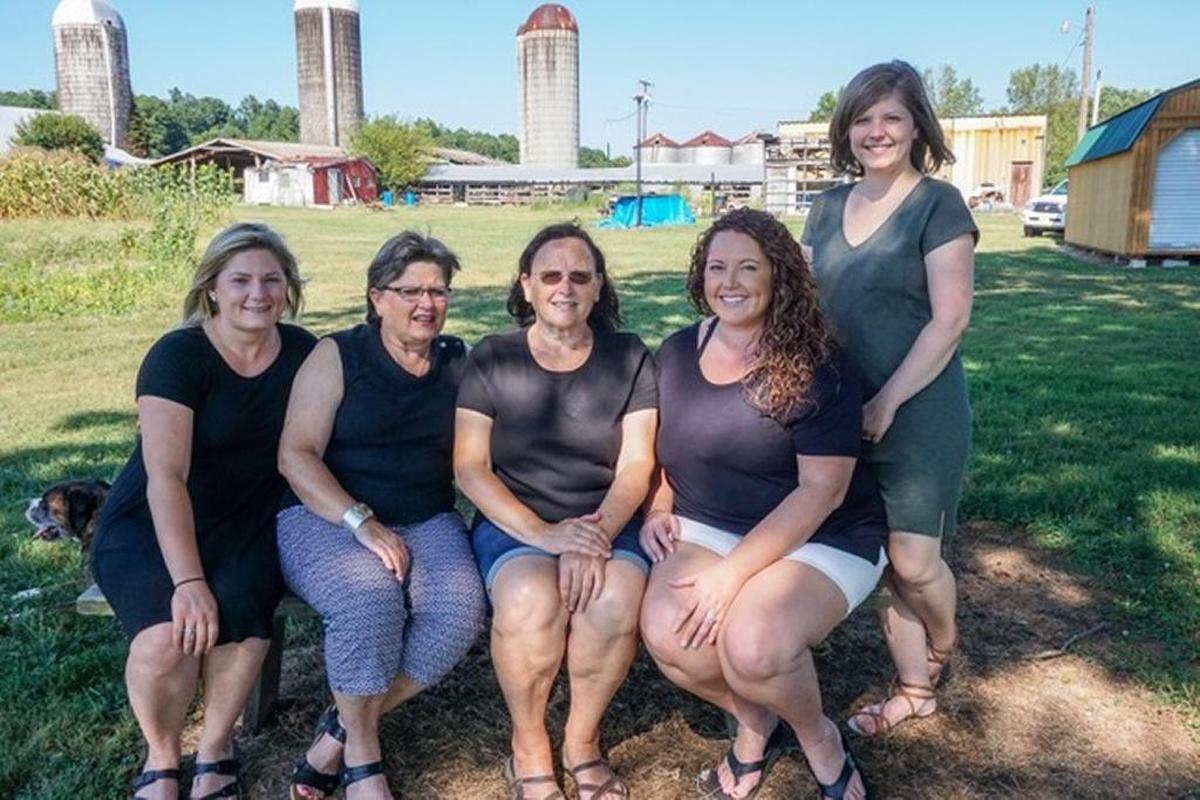 Rather than being sold for cul-de-sacs or cocktail ranches, the old farmstead will become home for the next generation of the family. (Pictured: Jessika Sexton, Karen Sexton, Susan Snipes Nichols, Allison Nichols-Clapper and Ashley Austin)