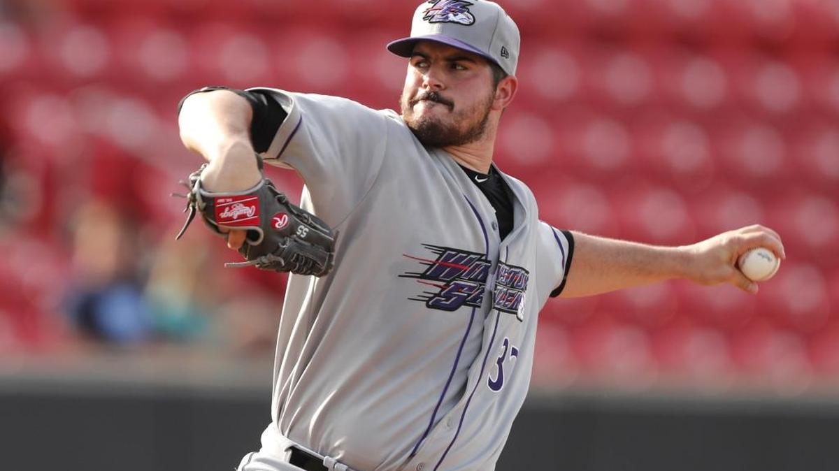 Former N.C. State pitcher Carlos Rodon pitches for Winston-Salem Dash on June 6, 2017 during a minor-league game against the Carolina Mudcats. Rodon is pitching in the minor leagues while on an injury rehabiliation assignment.