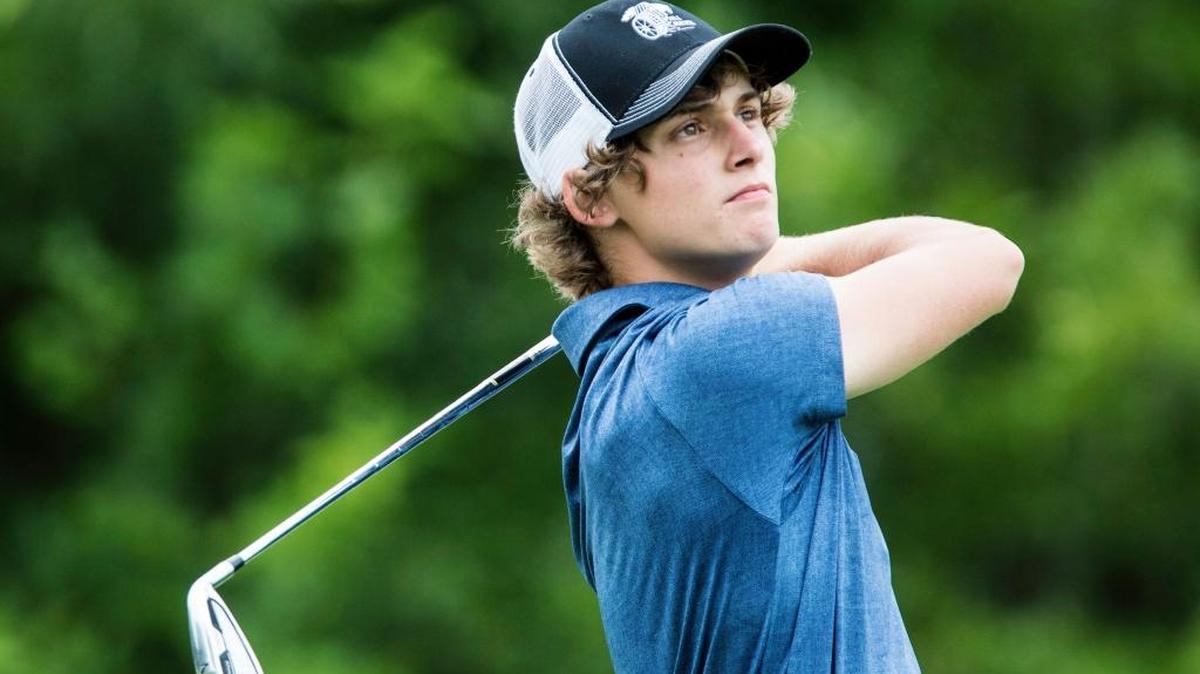 Toby Ivey Jr. hits the first ball of the hole during the Herald-Sun Golf Classic on Thursday, June 22, 2017, in Durham, N.C.